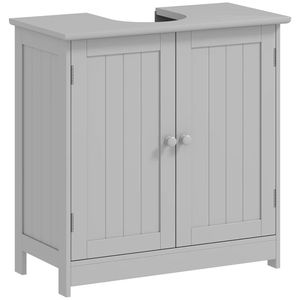 Mobile Lavabo da Bagno Grigio Chiaro con Vano Portaoggetti per Bagni - Product Image 5