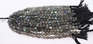 Natural Flashy <b>Labradorite</b> Faceted Coin Shape Beads 7-8MM <b>Labradorite</b> Gemstone Beads <b>Labradorite</b> Coin Beads Strand For Jewelry - Product Image 6