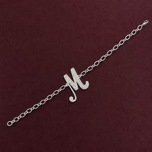 Chaîne de cheville en or avec diamant de laboratoire VVS, lettre initiale personnalisée M, bijou élégant pour femme, cadeau, chaînes personnalisées serties de diamants taille coussin - Product Image 2