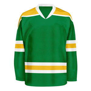 Camiseta de Hockey sobre Hielo Sublimada Personalizada para Hombre, Manga Larga, Cuello en V, Absorbe la Humedad, 100% Poliéster, Diseño a Rayas, Corte Regular - Product Image 5