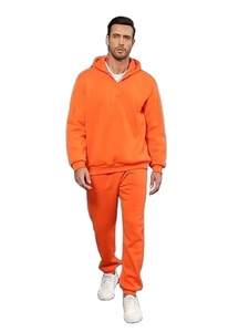 SANGLASPORTS Unisex 2 Piece Jogging Tracksuit <b>Set</b> Quarter Zip Hoodie Fleece <b>Jogger</b> Pants Midweight Polyester/Cotton Custom OEM - Product Image 1