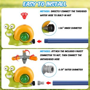 Giocattolo Spruzzatore d'Acqua a Forma di Baseball 2 in 1 con Rotazione a 360 Gradi e 2 Ugelli per Divertimento Estivo dei Bambini - Product Image 4