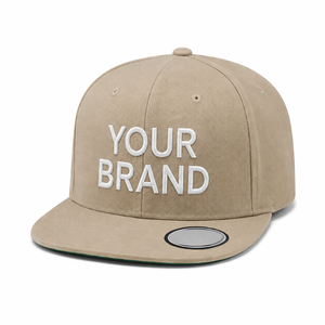 Wholesale Cotton 6 Panel <b>Hat</b> Flat Brim Snapback Cap With Custom Logo for Men - Product Image 2