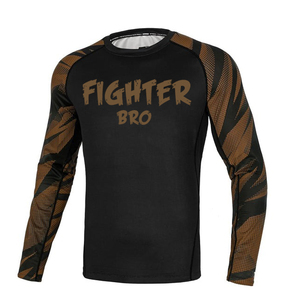 เสื้อรัดกล้ามเนื้อแขนสั้นสีน้ำเงินสำหรับผู้ชาย Fighter Bro แห้งเร็ว พิมพ์ลายโลโก้ด้านหน้า - Product Image 4