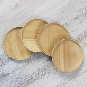 Custom Logo Wooden Dinner Plate Handcrafted Solid Wood Serving Plate For Restaurant Hotel And Retail Business - Product Image 6