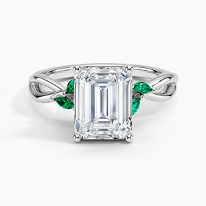 BOJ <b>Ring</b> 068 <b>Emerald</b> Cut 925 <b>Silver</b> Engagement <b>Ring</b> With <b>Emeralds</b> Diamond <b>Ring</b> 2ct D Color VVS1 Moissanite GRA Certified Sale - Product Image 1