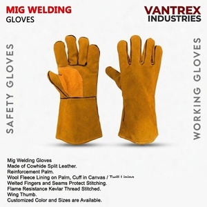 Guantes de Soldadura de Cuero, Transpirables, Resistentes al Calor, Protección Laboral para Exteriores, Anti-escaldaduras, Altas Temperaturas - Product Image 5