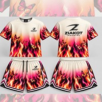 Ensemble d'uniformes de basketball personnalisés pour hommes – Maillot sans manches et short imprimés flamme papillon, en maille respirante, sublimation, tenue d'équipe