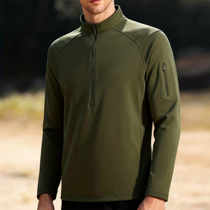 Nouveauté - T-shirts de sport pour hommes à manches longues 3/4 avec fermeture éclair - Séchage rapide et écologiques en polyester/coton - Vêtements de sport - Product Image 3