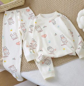 Ensemble pyjama en coton à manches longues pour filles, imprimé dessin animé, doux et confortable, vêtements de maison, deux pièces, pour le printemps - Product Image 4