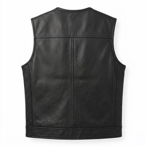 Best Quality High Quality Men's <b>Leather</b> <b>Vest</b> Reversible Casual Warm for Fall Winter Sleeveless Genuine <b>Leather</b> High Quality - Product Image 4