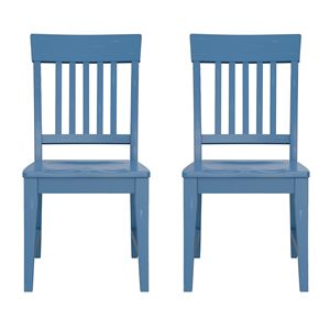 Wallace & Bay Haidel Blue Slat schienale sedie da pranzo Set di 2 - Product Image 3
