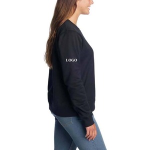 Sweat-shirt personnalisé pour femme en coton épais, sweat-shirt uni à manches longues pour femme - Product Image 4