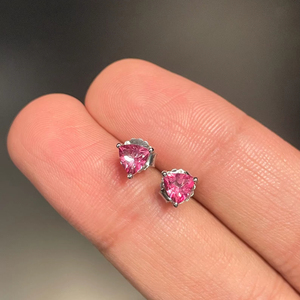 Boucles d'oreilles clous en topaze rose, en argent sterling, pierre de naissance d'octobre, bijoux pour femmes - Product Image 1