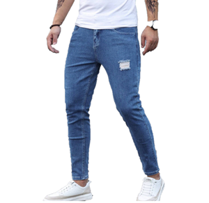 Pantalon Homme de Qualité Supérieure, Jean Homme Personnalisé, Denim Skinny Déchiré Effet Usé, Nouveau Design Tendance - Product Image 4