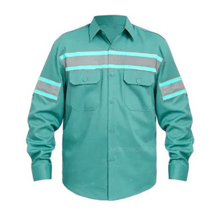 Chemise de travail réfléchissante rouge pour homme, polyester, manches longues, uniforme haute visibilité avec poches poitrine - Product Image 3