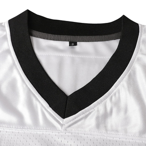 Camiseta de Béisbol Blanca Personalizada con Cuello en V, Manga Corta, 100% Poliéster, Malla Transpirable, Absorbe la Humedad, Impresión por Transferencia de Calor, Unisex - Product Image 3