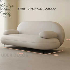 SerenityShell Ensemble Modern Japandi Juego de sofás curvos de 3 plazas con mesa central para sala de estar o sala de estar - Product Image 5