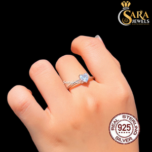 Anillo de compromiso de plata 10K con diamantes para mujer, corte redondo, estilo clásico, disponible al mejor precio. - Product Image 3