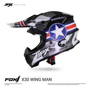 El casco JPX Fox1 Motif X 30 Supermoto Cross ofrece una protección superior y un estilo audaz para la mejor experiencia de motocross. - Product Image 2