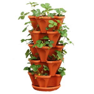 Natural for Wood 25x25x25 cm Mid Century Modern <b>Rectangle</b> Stackable <b>Planter</b> Set-Wholesale Outdoor Display - Product Image 1