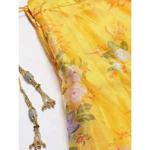 Belle Jaune-Orange Designer Digital Imprimé Lehenga Choli - Product Image 4