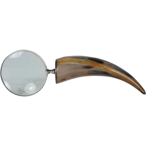 Loupe en verre faite à la main en forme de corne avec manche incrusté de os, thème animalier, artisanat de l'Uttar Pradesh par FAIZA CRAFT - Product Image 5