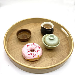 Bandeja Redonda Moderna de MDF Lacado, Hecha a Mano, Brillante, Decorativa, de Madera Ligera, Multifuncional, para Servir, Comedor, Regalo, Decoración del Hogar - Product Image 3