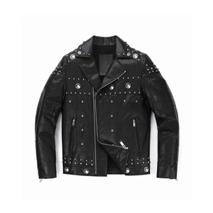 Chaqueta de Cuero para Motocicleta Cruiser, Protección Sólida, Resistente, con Elementos Amortiguadores y Aislamiento Térmico - Product Image 2