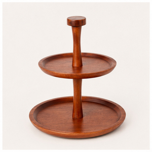 Wholesale Handmade 2 Tier Wooden Serving Tray <b>Stand</b> Acacia Wood Tiered <b>Cake</b> <b>Stand</b> for Dessert Display & Cupcake Holder On Sale - Product Image 1