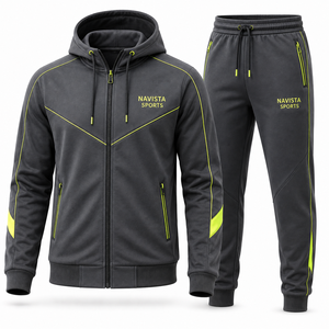 Ensemble sweat à capuche et pantalon de survêtement surdimensionné personnalisé, léger, de qualité supérieure, en tissu polaire de coton imperméable, respirant pour l'hiver - Product Image 5