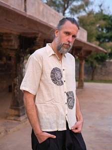 Handmade Men’s Dusty <b>Rose</b> Cotton Short Sleeve Shirt Hand-Block Printed Breathable Summer Casual Button-Down <b>Top</b> - Product Image 1