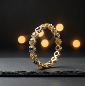 Brazalete de Plata de Ley 925 con Incrustaciones de Circonitas Cúbicas Multicolores, Bañado en Oro de 18K, con Piedras Redondas, 15 Gramos, Diseño para Mujer - Product Image 3