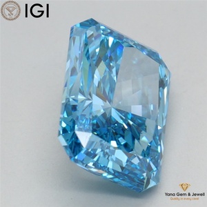 Diamant de laboratoire cultivé CVD de couleur bleu vif fantaisie, clarté VVS2, taille RADIANT de 2,51 carats avec certificat IGI pour bague personnalisée - Product Image 3