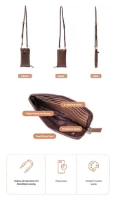 Petite pochette de téléphone portable, portefeuille bandoulière pour iPhone, sac bandoulière avec sangle, pochette de téléphone étanche avec fenêtre tactile - Product Image 4