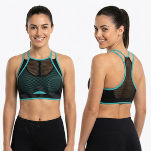 Yoga Gym <b>Running</b> Workout <b>Padded</b> Racerback Activewear Customized Women Sports Bra Mesh Breathable Push Up Fitness Sports Bra - Product Image 3