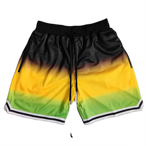<b>Cool</b> Casual Men's <b>Shorts</b> Elastic Waistband Drawstring Closure Zipper Pockets Quick Dry Breathable 100% Polyester Worsted Fabric - Product Image 1