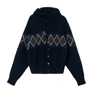 OEM Custom <b>Cardigan</b> Manufacturers Wholesale Mohair Men'S Hoodies Winter Fluzzy Zip up Sweater Oversized Knitted Hoodie - Product Image 5