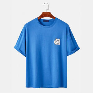 Camiseta de Algodón de Color Sólido de Alta Calidad, Personalizada con Estampado, para Fitness, Camisetas Lisas para Hombre, Camiseta Gráfica Extra Grande para Hombre - Product Image 1