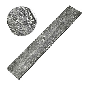 Feather Pattern Damascus <b>Steel</b> <b>Billet</b> Bar Feather Pattern Handmade Damascus <b>Steel</b> Bar Custom Damascus <b>Steel</b> <b>Billet</b> RI-DB-121 - Product Image 1