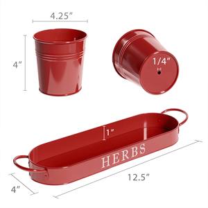 Metal <b>Herb</b> Planter Set Stylish Triple <b>Pot</b> Design with Tray for Indoor Outdoor Gardening <b>Kitchen</b> Decor and Fresh <b>Herbs</b> - Product Image 3