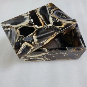 Handcrafted Blue Resin <b>Trinket</b> <b>Box</b> Elegant Storage Solution Featuring Food Fruit Angel Styles - Product Image 1