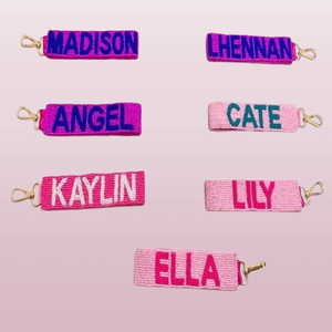 Handmade Premium Boutique Accessories Key Holders Modern Color <b>Wristlet</b> Functionality Font Styles Name Letters Keychains Gifts - Product Image 4