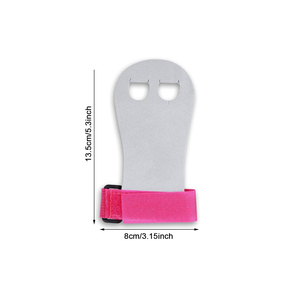 Protège-paumes unisexe pour musculation, en cuir, pour entraînement de force, poignées de gymnastique à 2 trous, antidérapantes, respirantes, réglables avec fermeture auto-agrippante - Product Image 2