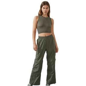 Pantalones Cargo de Mujer, Diseño Moderno, Personalizados, Lisos, 100% Algodón, Múltiples Bolsillos, Cintura Elástica, Alta Calidad, Corte Regular, Ligeros - Product Image 5