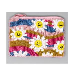 Beaded Butterfly Coin <b>Purse</b> With <b>Pink</b> And Purple Design Zipper Closure Cute Style For Girls Mini Size - Product Image 4