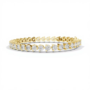 Pulsera de tenis clásica con diamantes cultivados en laboratorio, corte redondo, engastada en oro amarillo de 18 quilates, para uso diario en la oficina, bodas y compromisos, para mujer. - Product Image 1