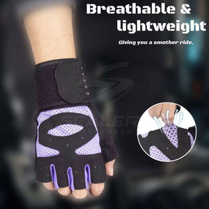 Professional Quality Neoprene Half Finger Gym <b>Gloves</b> <b>with</b> Lace-Up Closure for Fitness Training Strength Workouts <b>Grip</b> Comfort - Product Image 2