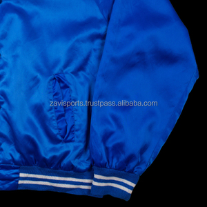 Veste de sport décontractée pour homme en satin d'hiver, veste universitaire, veste bomber en satin, polyester, décoration boutonnée - Product Image 4