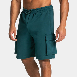 Shorts de sport décontractés respirants 180g en coton 100% avec cordon de serrage pour hommes, style streetwear tendance - Product Image 3